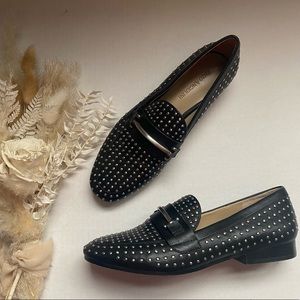 Enzo Angiolini Black Studded Loafers like new size 6
